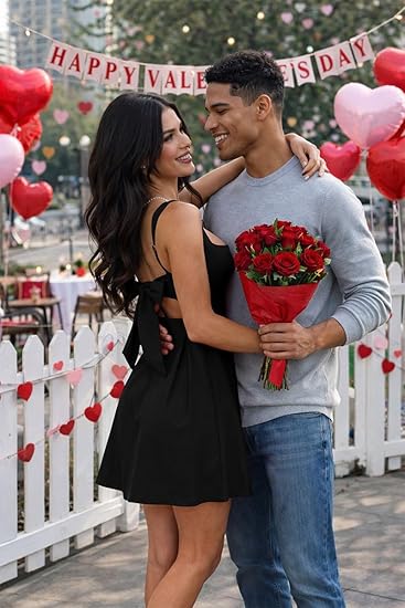 Square Neck Backless Bow A-line Mini Dress